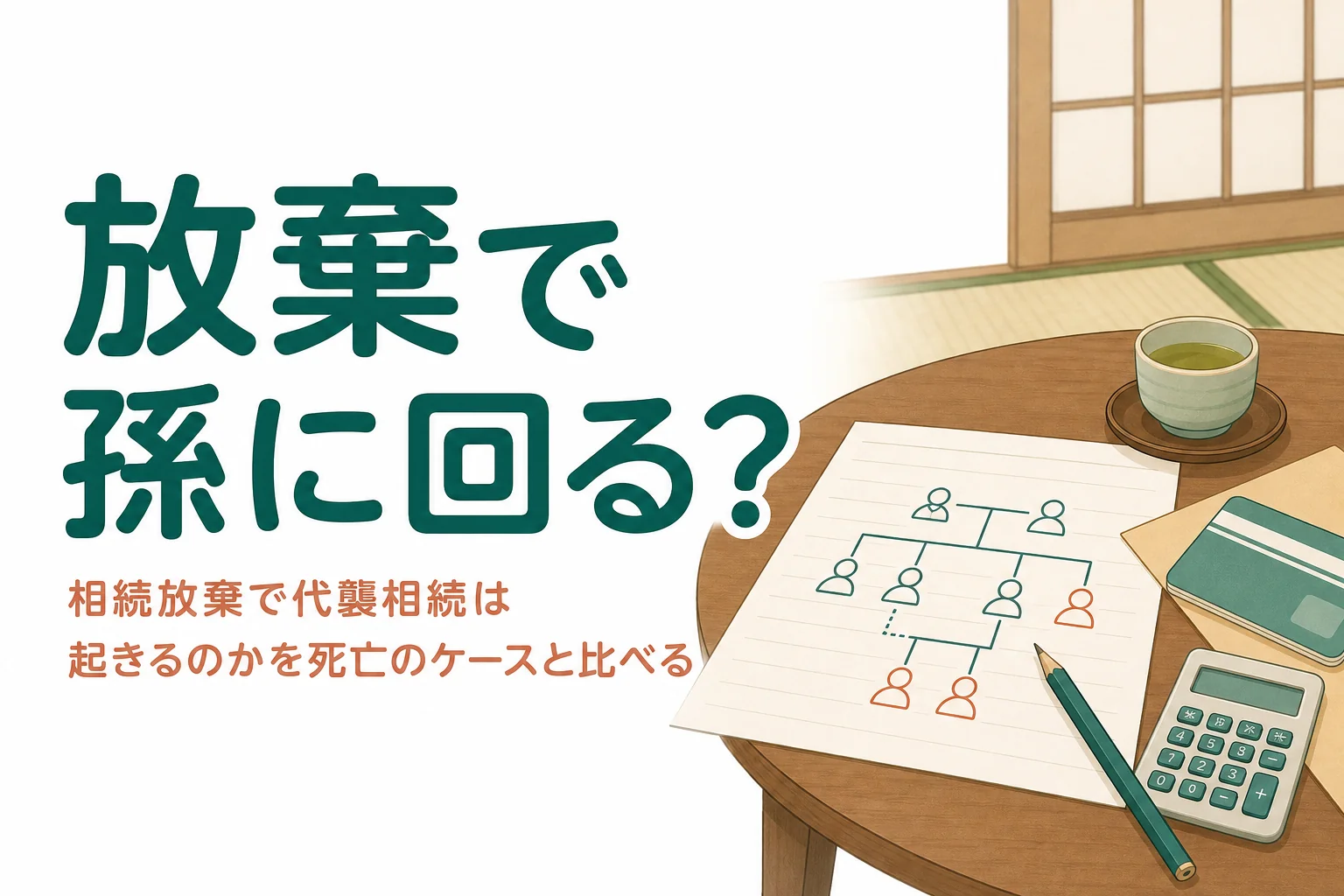 相続放棄で代襲相続が起きるかを死亡のケースと比べて解説する記事のアイキャッチ