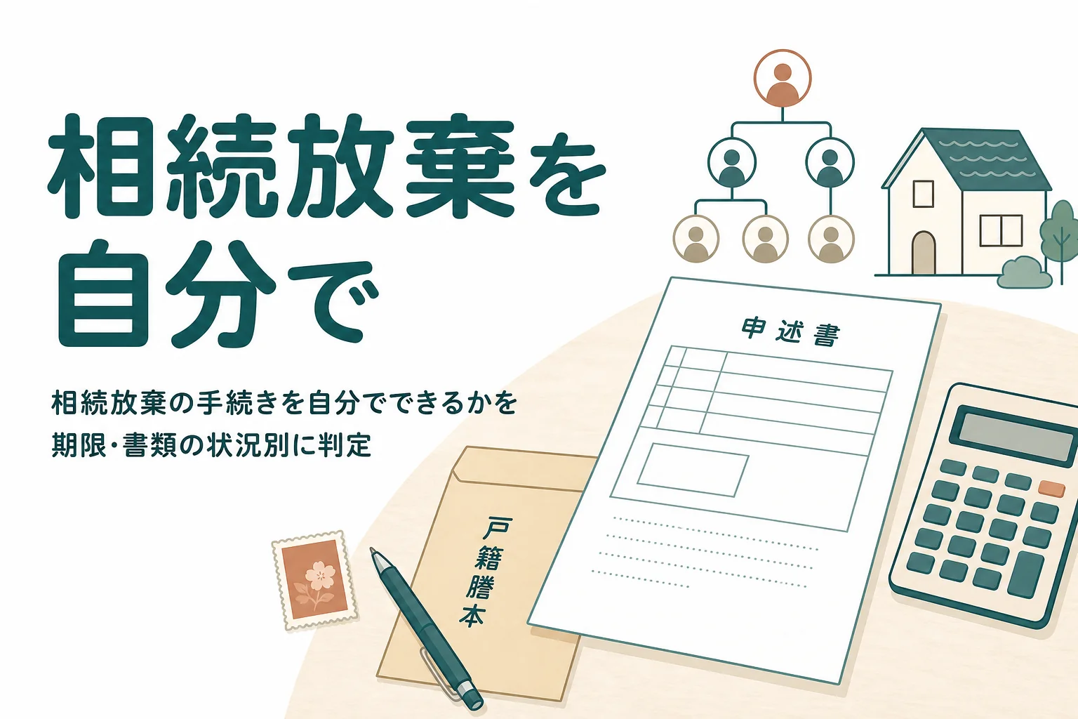相続放棄の手続きを自分でできるかを期限と書類の状況別に判定する記事のアイキャッチ