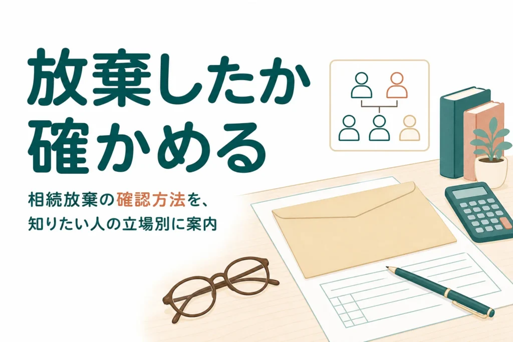 親族が相続放棄したかを家庭裁判所への照会で確認する方法を立場別に解説する記事のアイキャッチ
