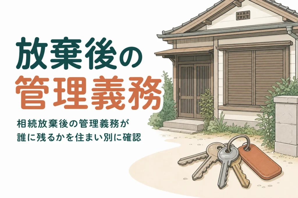 相続放棄後の空き家の管理義務を住まい別に確認する記事のアイキャッチ