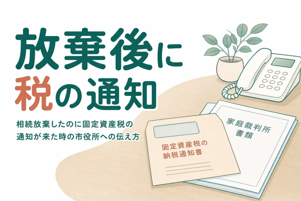 相続放棄したのに固定資産税の通知が届いた時の対応を解説する記事のアイキャッチ