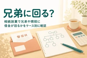 相続放棄で兄弟や甥姪に借金が回るかをケース別に確認する記事のアイキャッチ