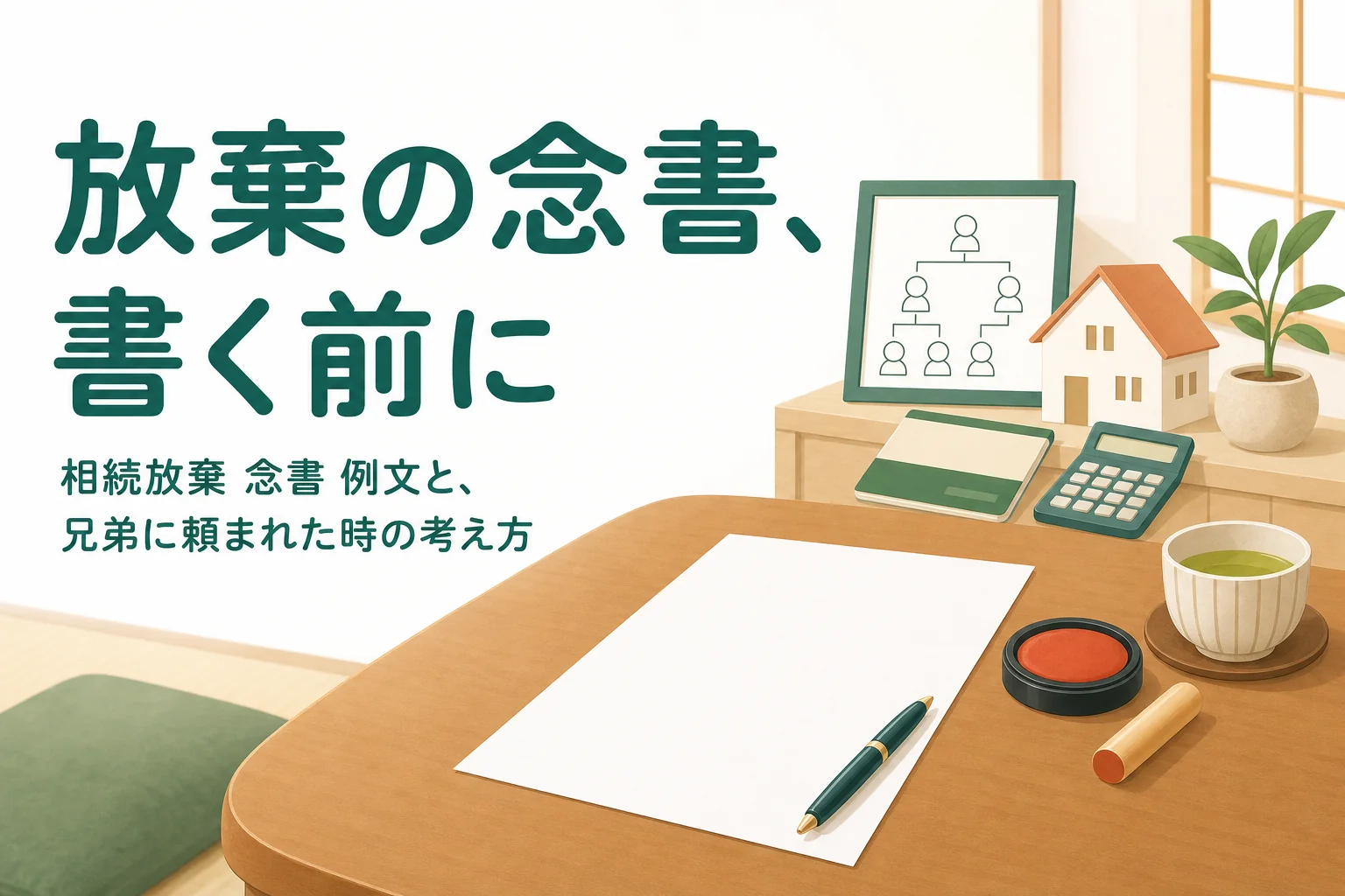兄弟から相続放棄と念書を頼まれたケースで書く前に考えることを解説する記事のアイキャッチ