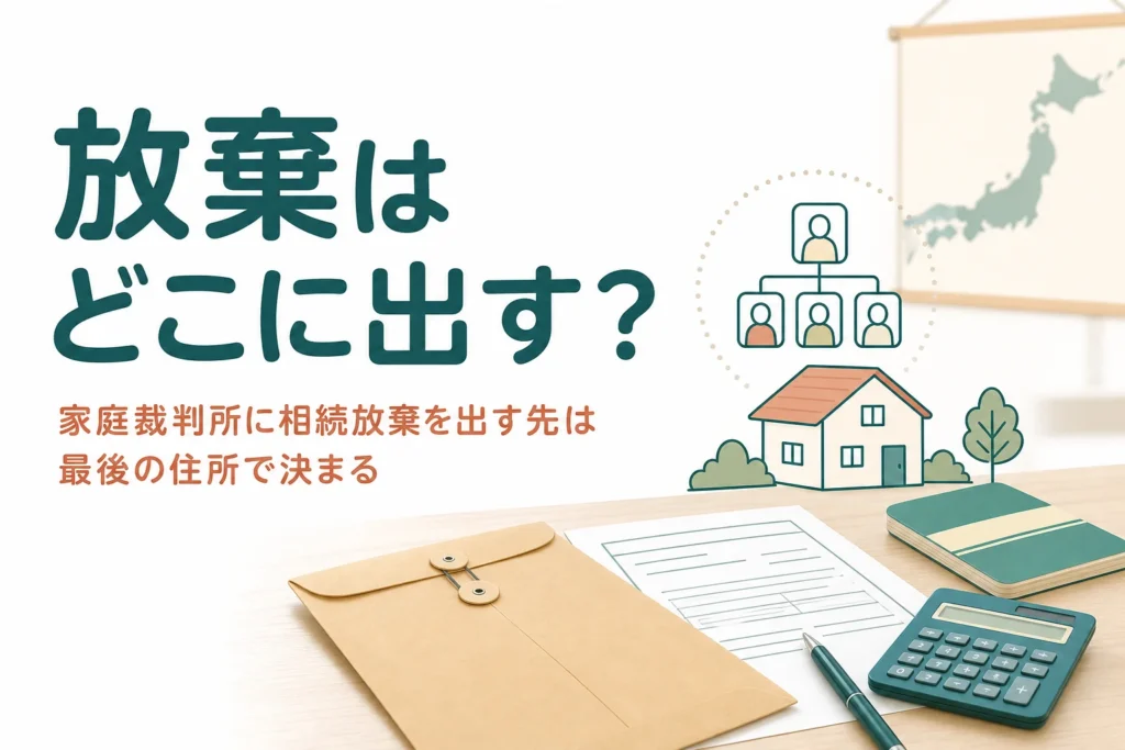 相続放棄の申述書をどこの家庭裁判所に出すかをケース別に解説する記事のアイキャッチ