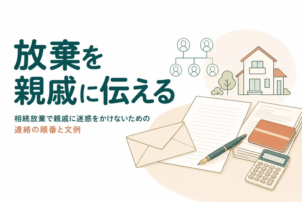 相続放棄を親戚に伝える方法と連絡文例を解説する記事のアイキャッチ