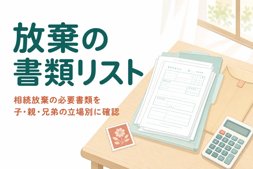相続放棄の必要書類を子・親・兄弟の立場別にリストで確認する記事のアイキャッチ