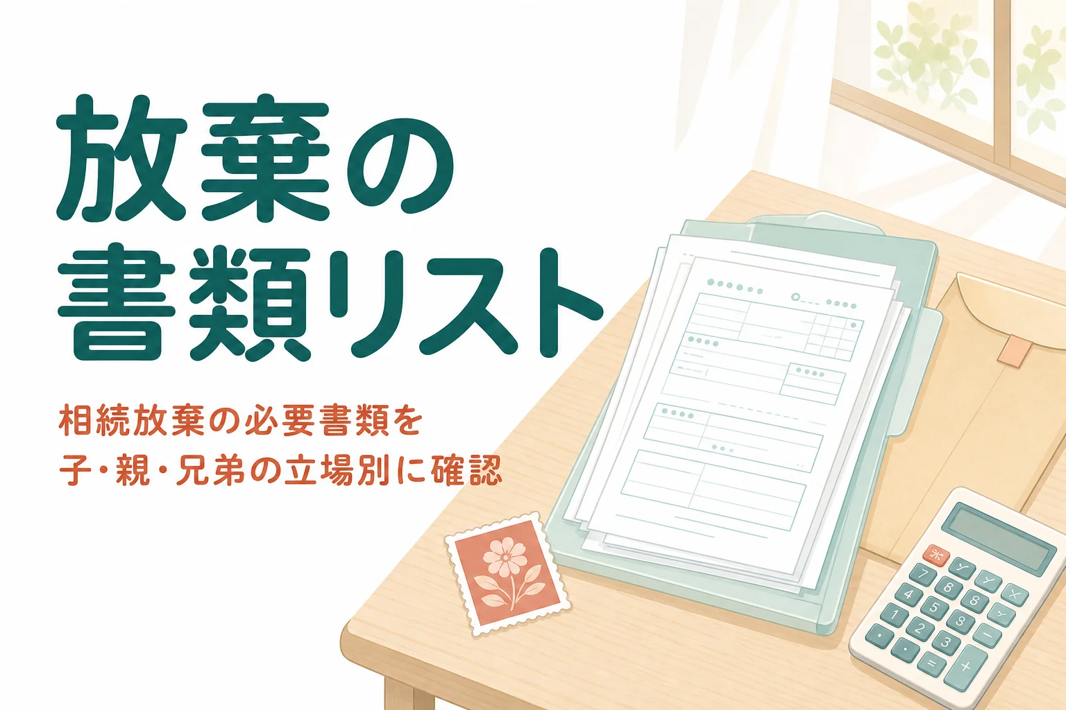 相続放棄の必要書類を子・親・兄弟の立場別にリストで確認する記事のアイキャッチ
