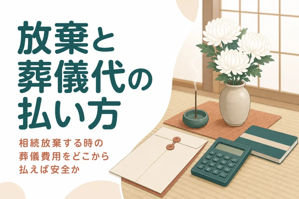 相続放棄を考えている人が葬儀費用をどこから払えば安全かを解説する記事のアイキャッチ