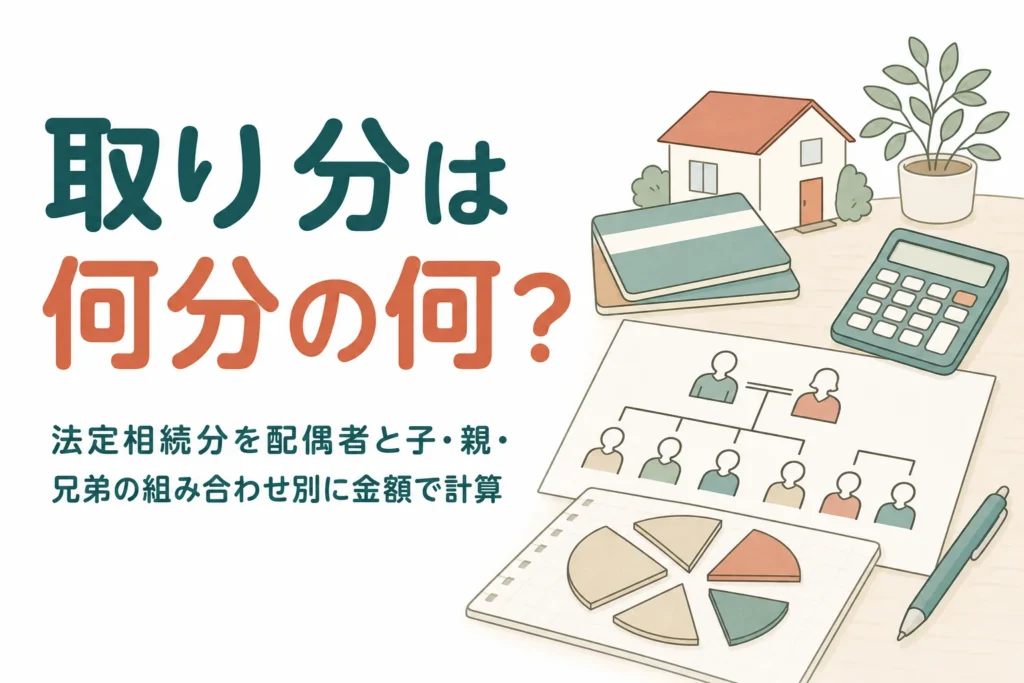 法定相続分の割合と、遺産1億円での取り分の金額を組み合わせ別に計算する記事のアイキャッチ
