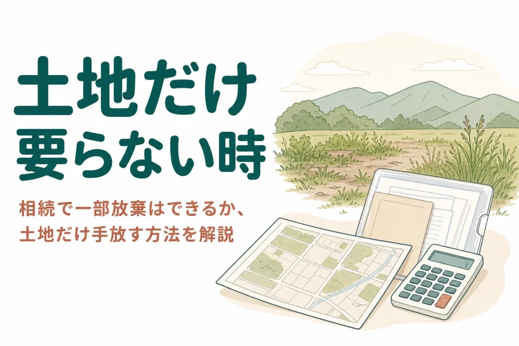 相続で土地だけ放棄できるか、一部放棄の代わりに取れる方法を解説する記事のアイキャッチ