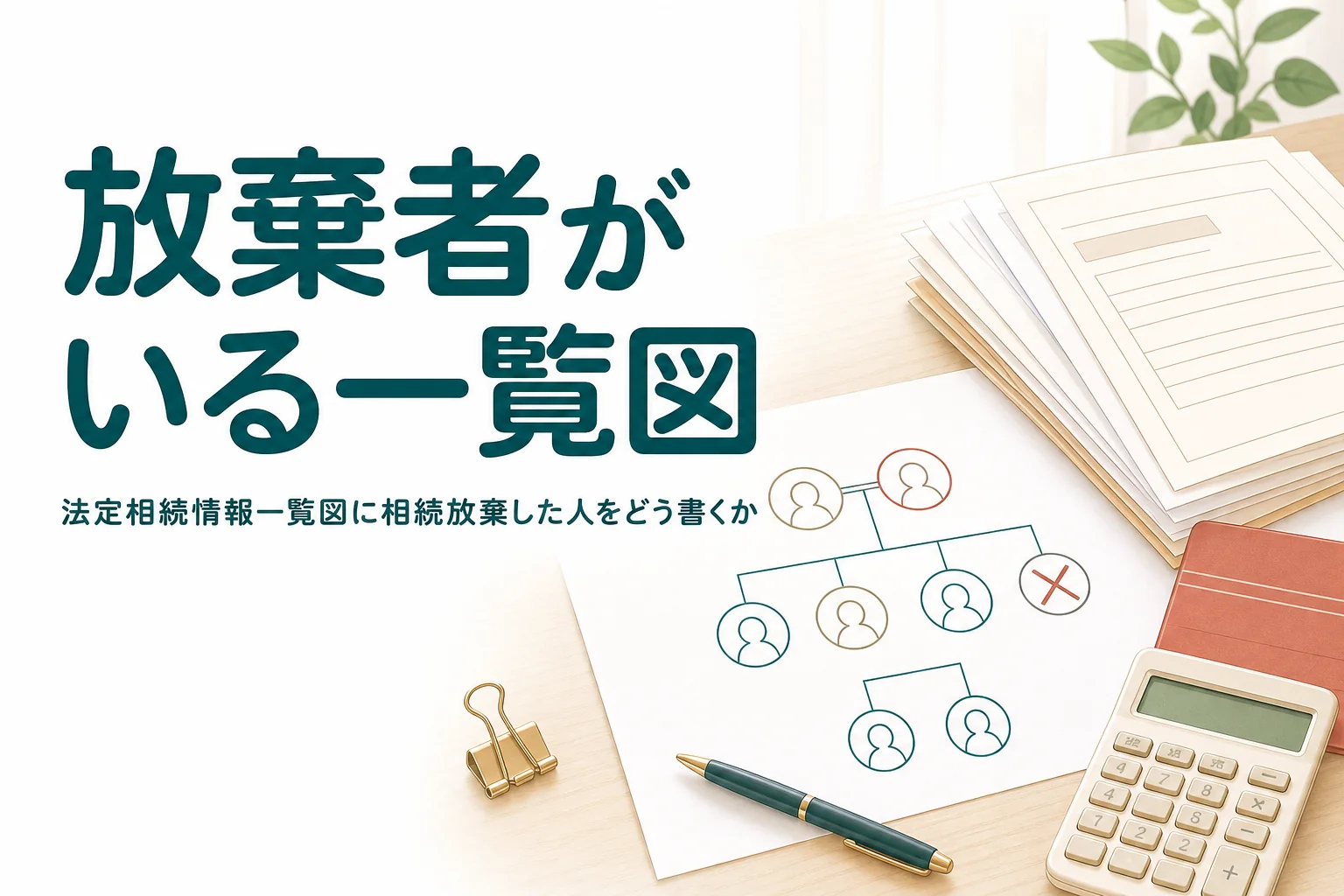 相続放棄した人がいる時の法定相続情報一覧図と相続登記の書き方を解説する記事のアイキャッチ