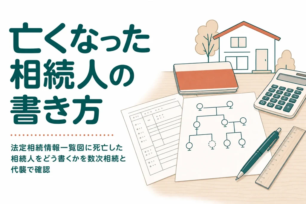 法定相続情報一覧図に亡くなった相続人をどう書くかを解説する記事のアイキャッチ