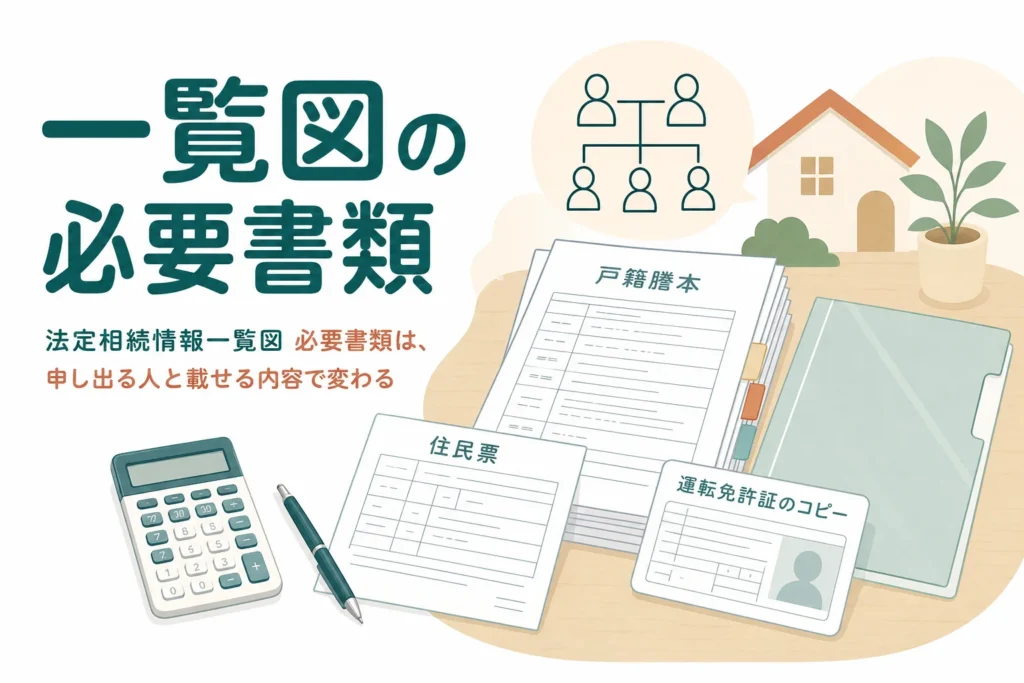 法定相続情報一覧図の必要書類をケース別に確認する記事のアイキャッチ
