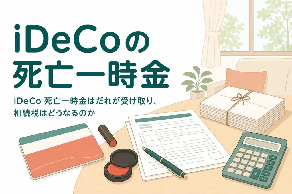 iDeCoを積み立て中に亡くなった時の死亡一時金の受取人と相続税を解説する記事のアイキャッチ