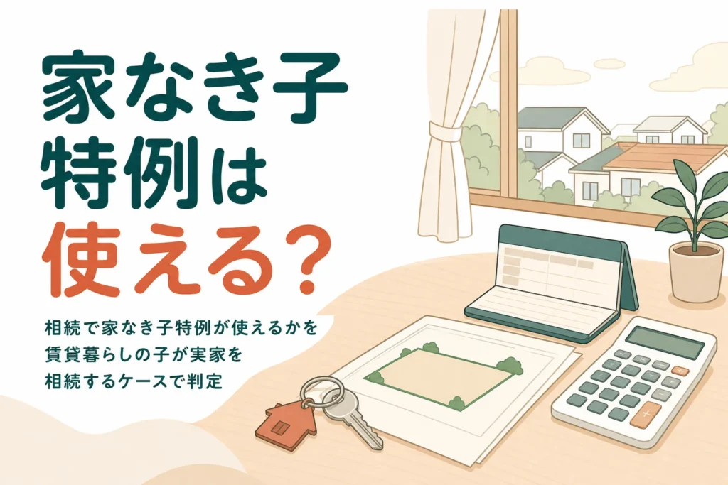 賃貸暮らしの子が実家を相続する時に家なき子特例が使えるかを判定する記事のアイキャッチ