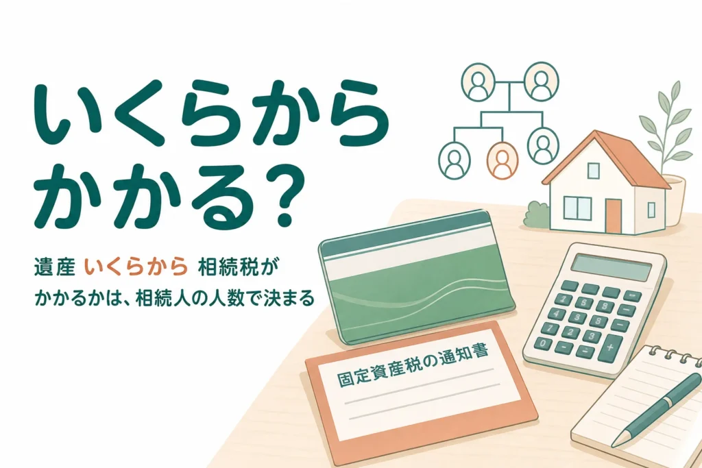 遺産がいくらから相続税がかかるかを相続人の人数別に解説する記事のアイキャッチ