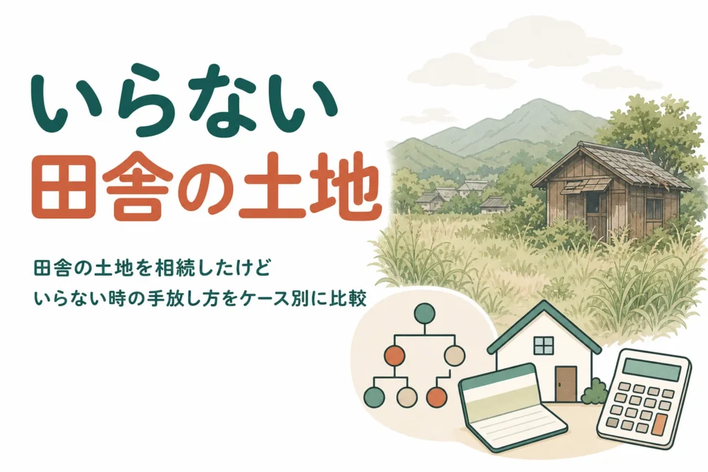 田舎の土地を相続したけどいらない時に、売る・国に返す・相続放棄を比べる記事のアイキャッチ