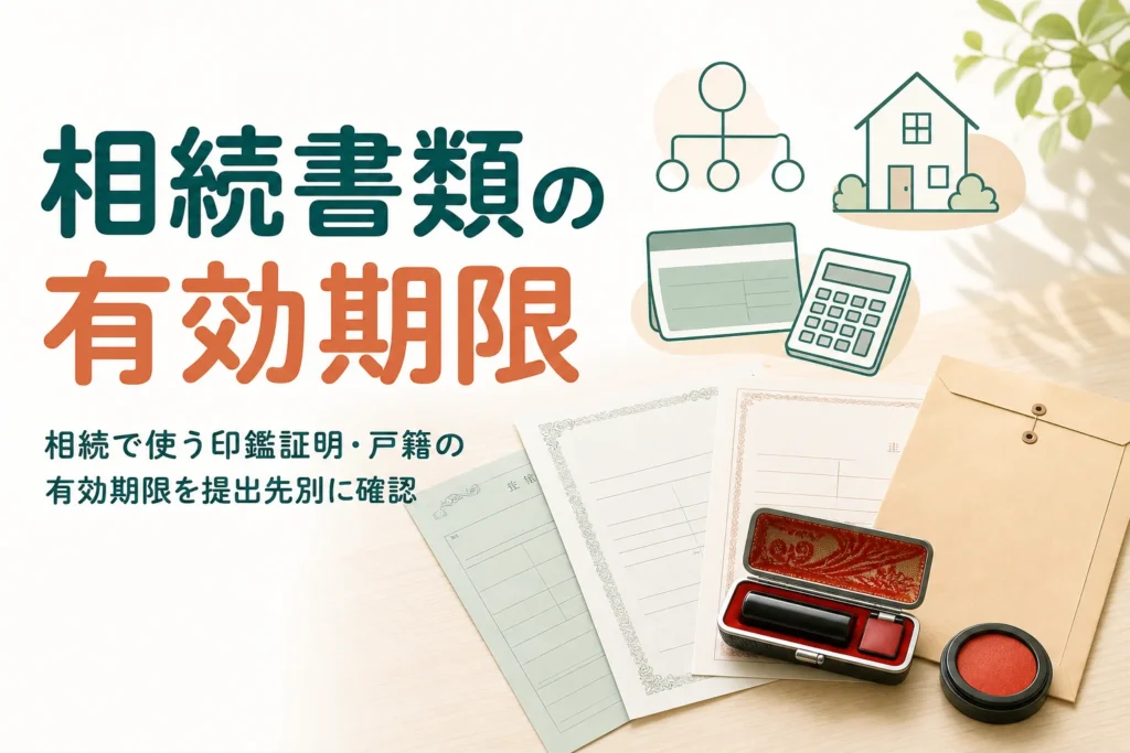 相続で使う印鑑証明書と戸籍謄本の有効期限を提出先別に確認する記事のアイキャッチ