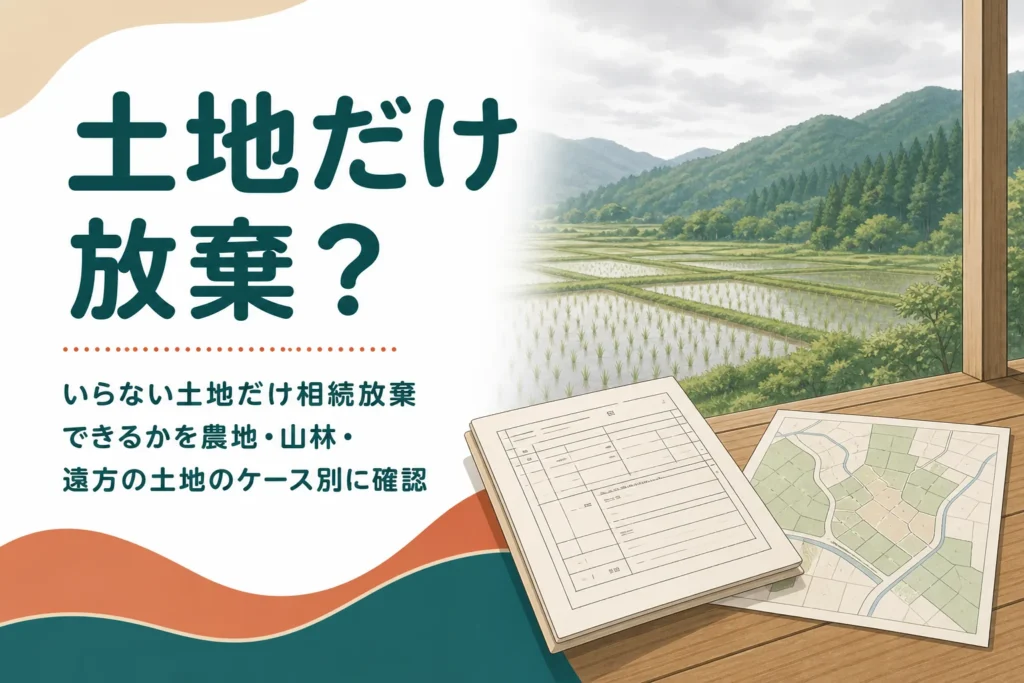 いらない土地だけ相続放棄できるかを農地・山林・遠方の土地のケース別に確認する記事のアイキャッチ