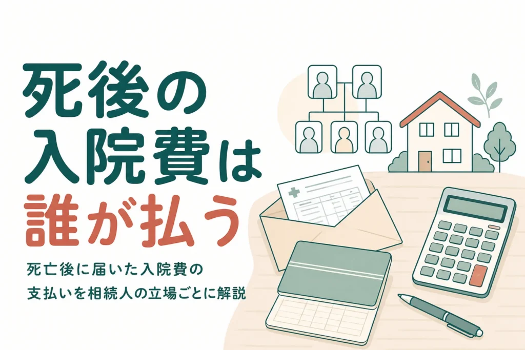 亡くなった後に届いた入院費の支払いを誰がするかを解説する記事のアイキャッチ