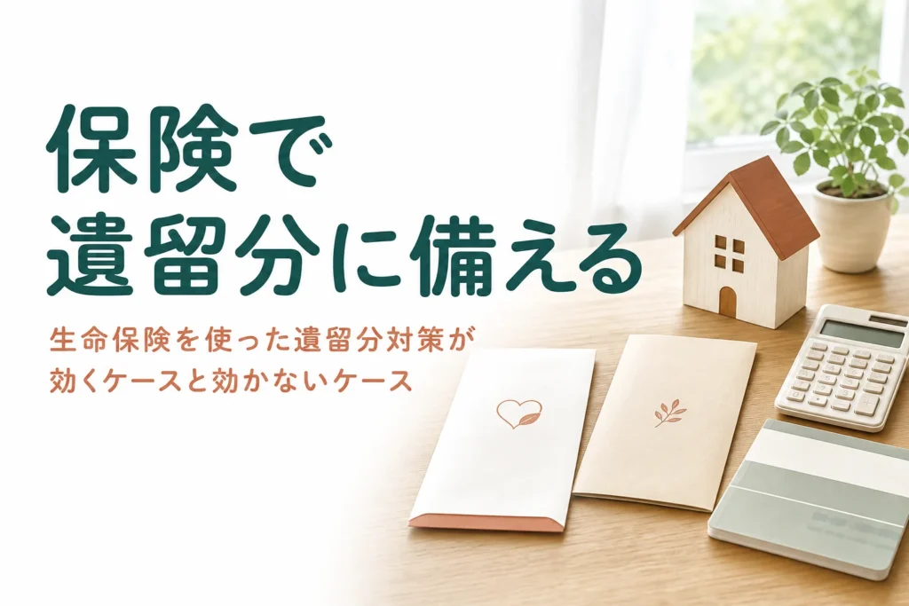 生命保険を使った遺留分対策が効くケースと効かないケースを家族の例で比べる記事のアイキャッチ