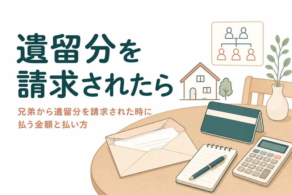 兄弟から遺留分を請求された時に払う金額の計算と払い方を紹介する記事のアイキャッチ