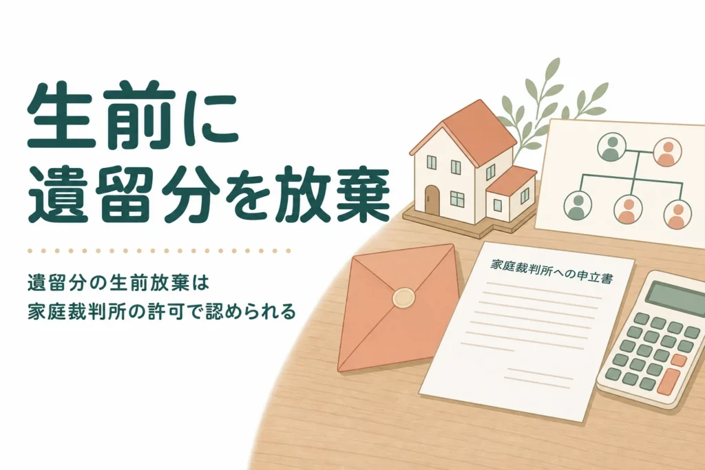 親の生前に遺留分を放棄してもらう手続きと条件を解説する記事のアイキャッチ
