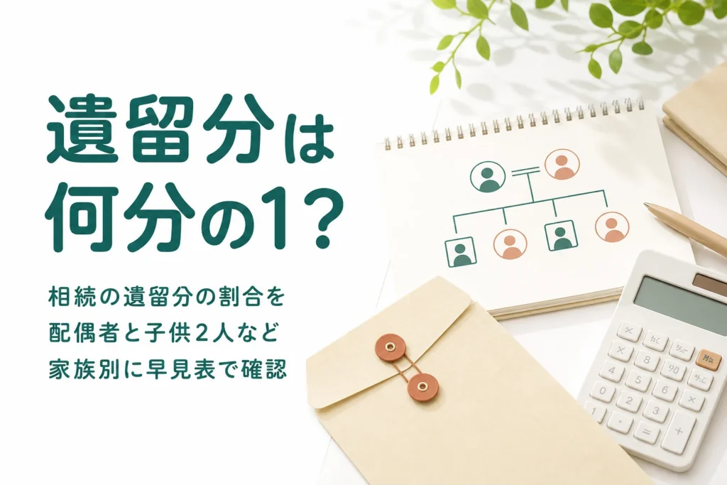 相続の遺留分の割合を家族構成別の早見表で確認する記事のアイキャッチ