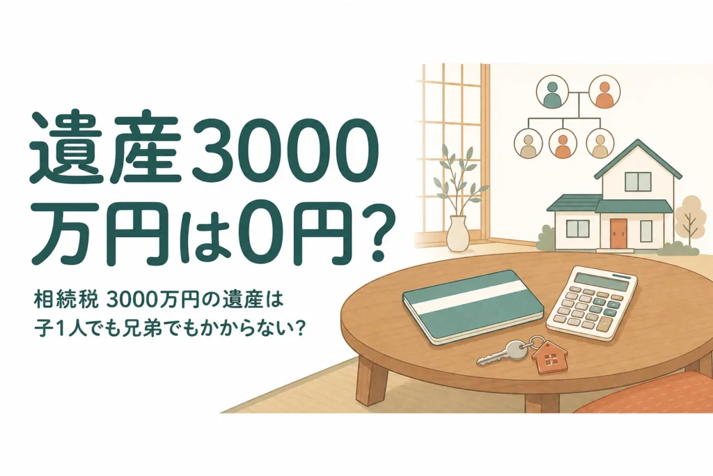 遺産3000万円の相続税がかかるかをケース別に確かめる記事のアイキャッチ