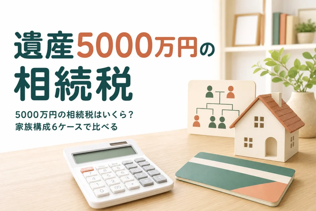 5000万円の相続税はいくらかを家族構成別に試算する記事のアイキャッチ