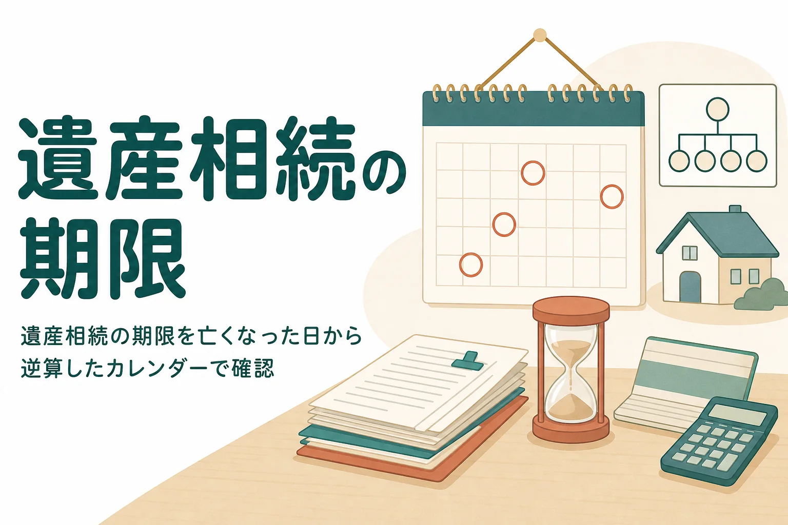 遺産相続の期限を亡くなった日から逆算した期限カレンダーとケース別の注意を紹介する記事のアイキャッチ