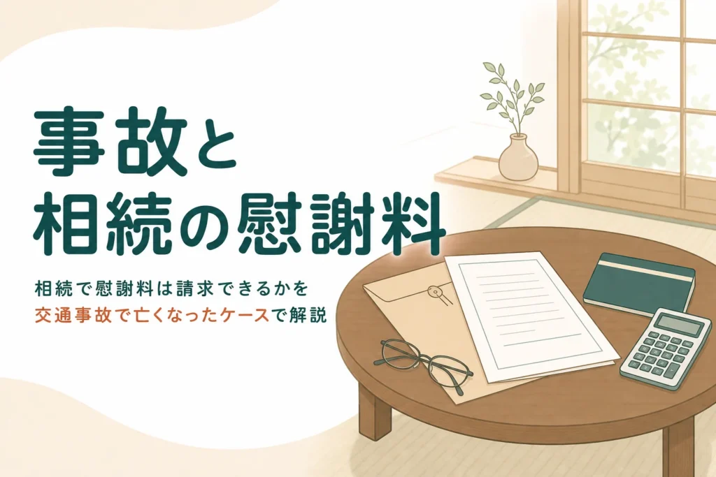 交通事故で亡くなった時に相続で慰謝料を請求できるかを解説する記事のアイキャッチ