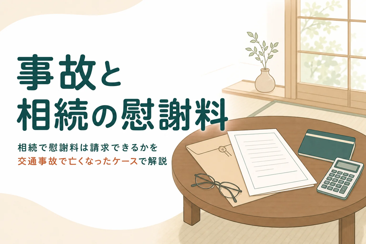 交通事故で亡くなった時に相続で慰謝料を請求できるかを解説する記事のアイキャッチ