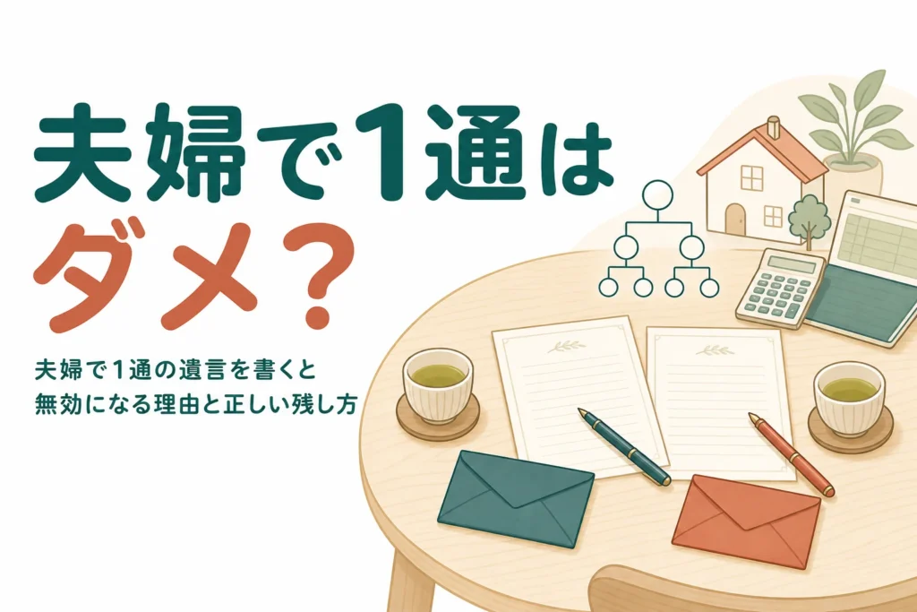 夫婦で1通の遺言書を書くと無効になる理由を解説する記事のアイキャッチ