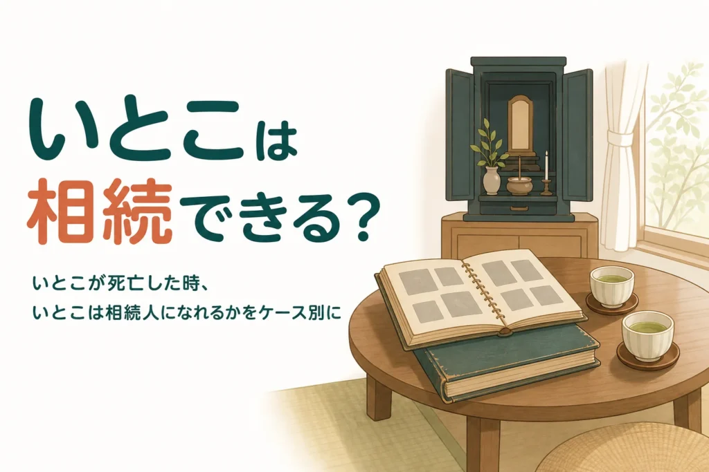 いとこが亡くなった時にいとこが相続人になれるかを、ケース別に解説する記事のアイキャッチ