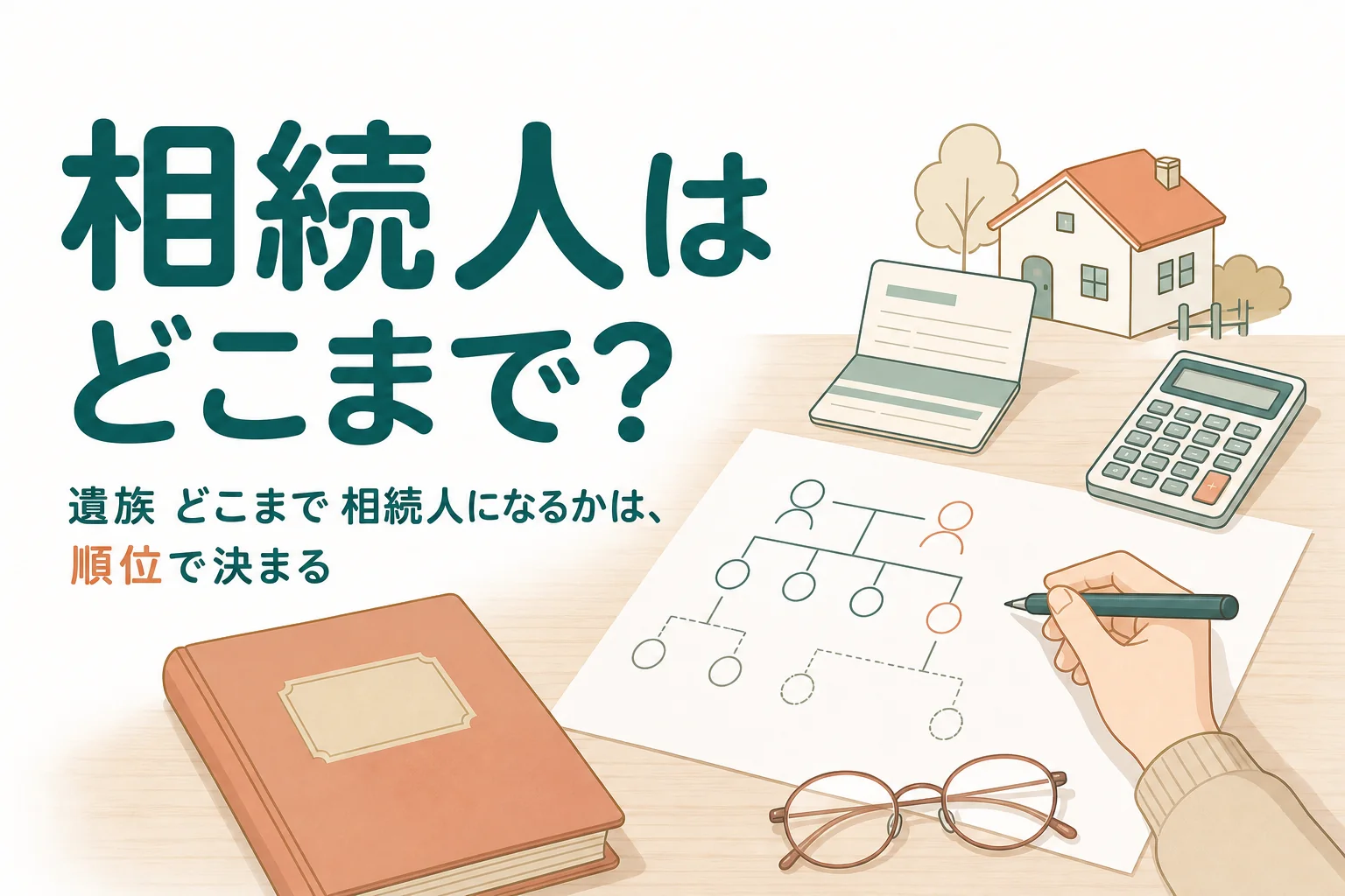 遺族のうちどこまでの親族が相続人になるかを図で解説する記事のアイキャッチ