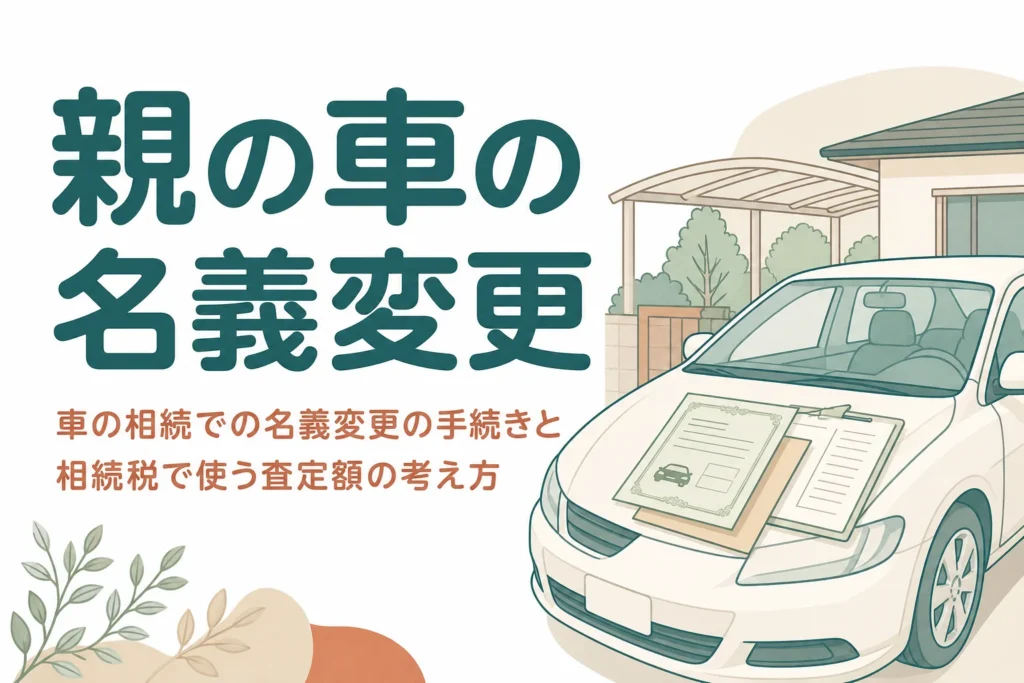 親の車を相続する時の名義変更と査定額の考え方を解説する記事のアイキャッチ