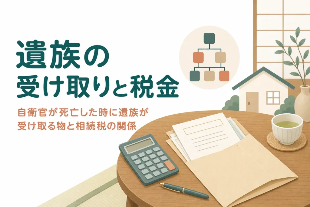 自衛官だった家族が亡くなった時の遺族の受け取りと相続税を紹介する記事のアイキャッチ