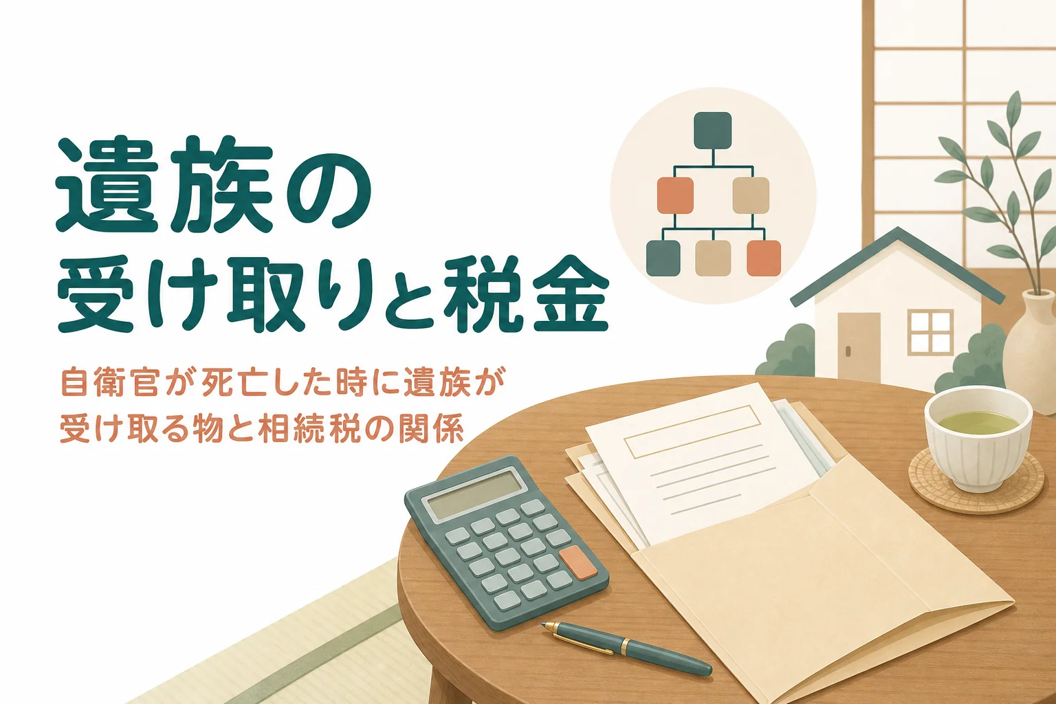 自衛官だった家族が亡くなった時の遺族の受け取りと相続税を紹介する記事のアイキャッチ