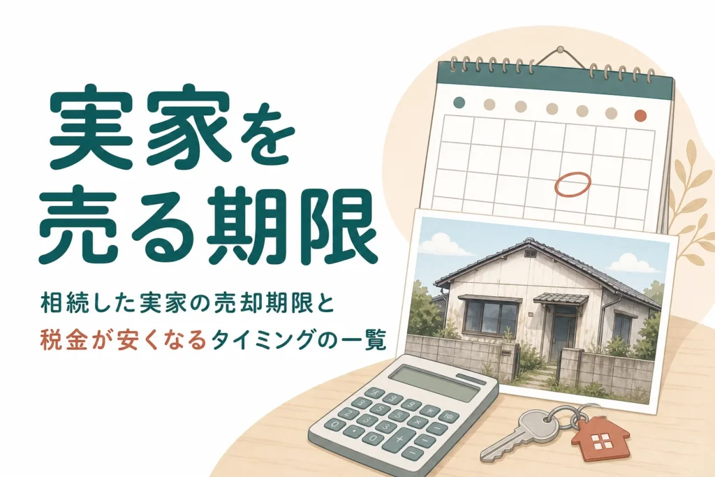 相続した実家を売る時の税金に関わる期限を一覧で解説する記事のアイキャッチ
