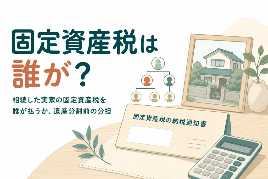遺産分割が終わる前の実家の固定資産税を兄弟の誰が払うかを解説する記事のアイキャッチ