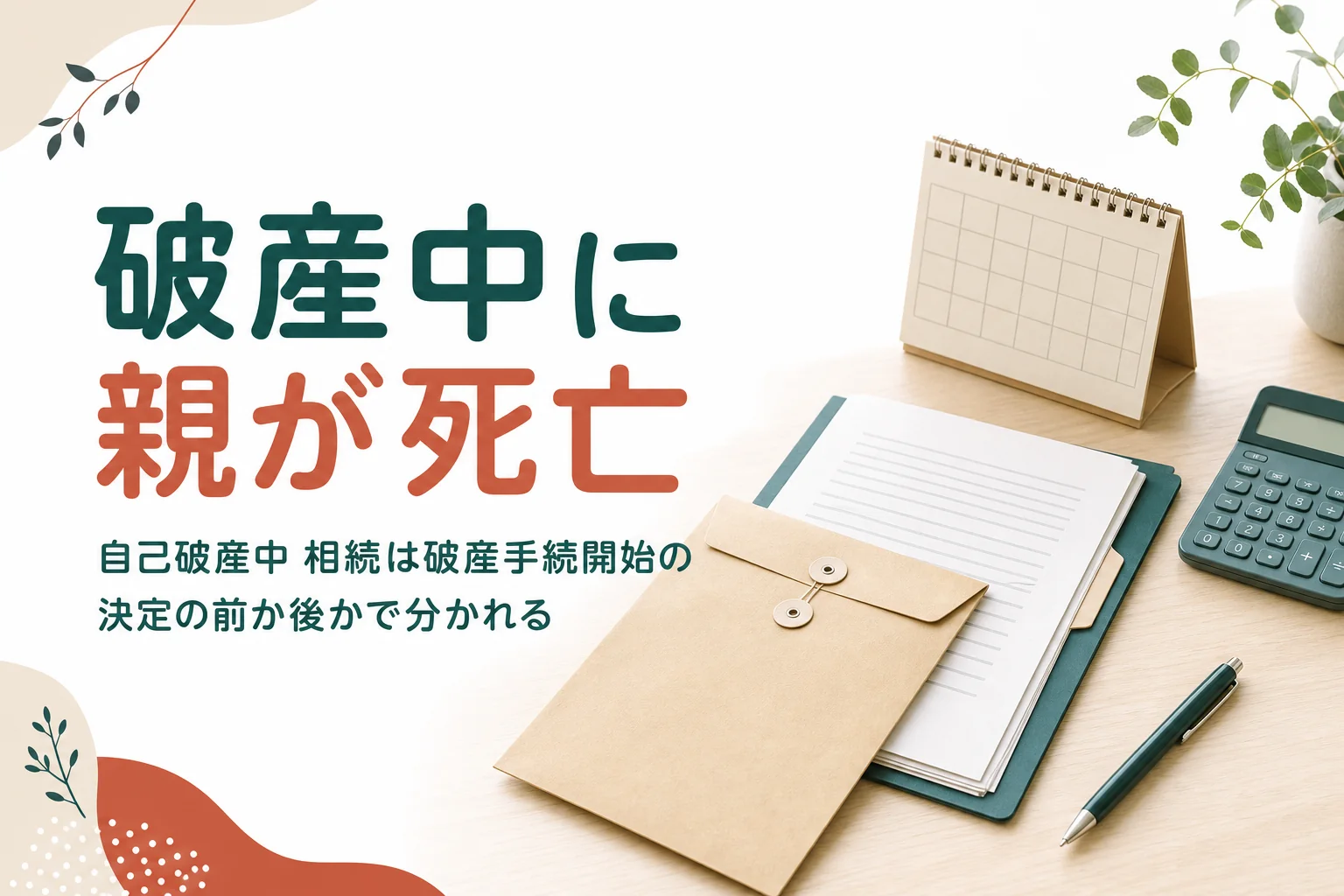 自己破産の手続き中に親が亡くなった時の相続の扱いを解説する記事のアイキャッチ