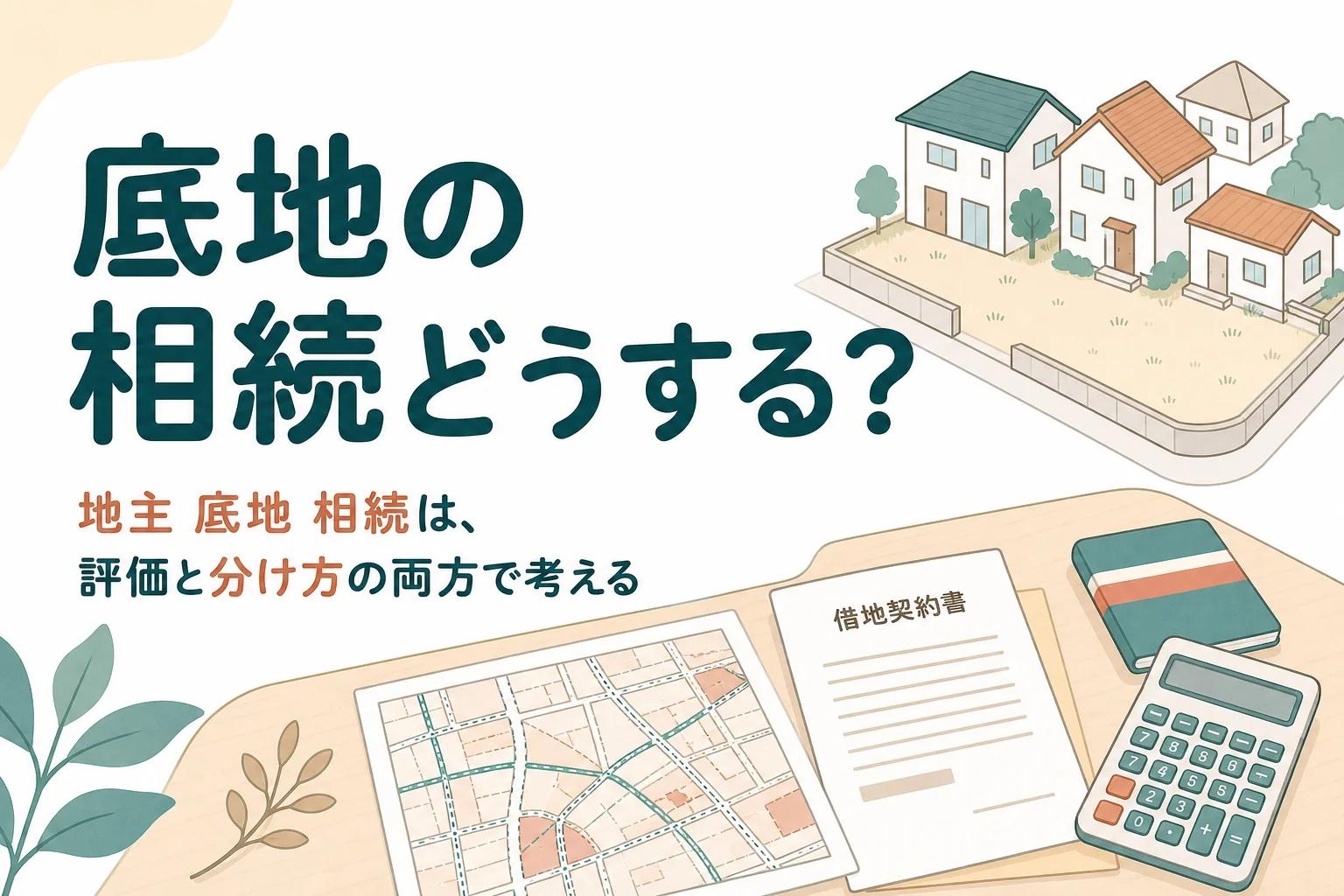 貸している土地(底地)を持つ地主の相続で揉めやすい点と評価を解説する記事のアイキャッチ