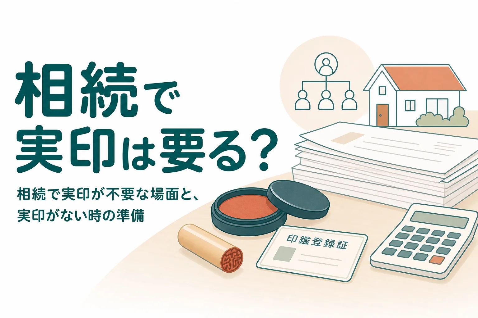相続で実印が不要なケースと、実印がない時の印鑑登録・印鑑証明書の取り方を解説する記事のアイキャッチ