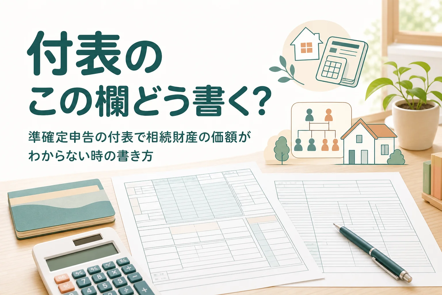 準確定申告の付表で相続財産の価額がわからない時の書き方をケース別に解説する記事のアイキャッチ