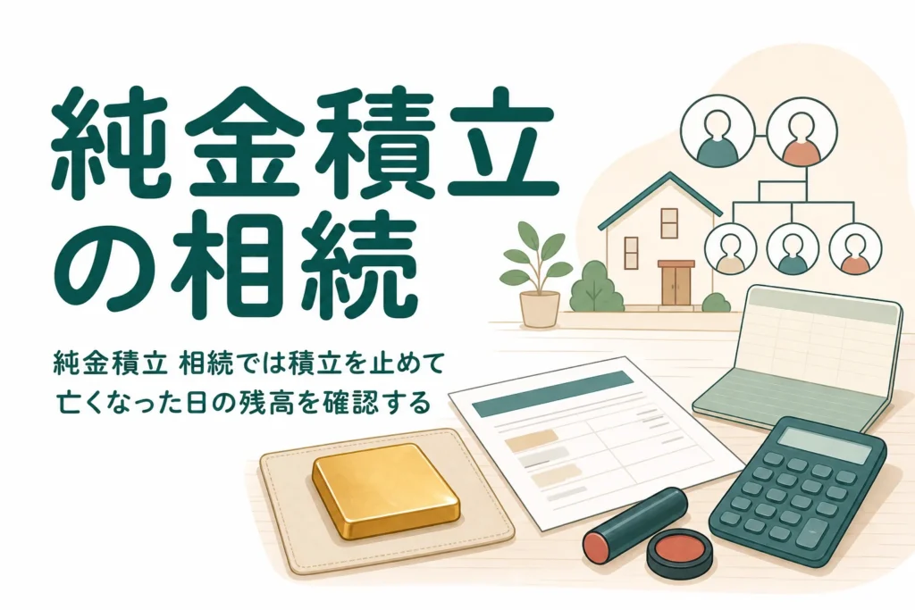 純金積立をしていた家族が亡くなった時の相続手続きと評価を解説する記事のアイキャッチ