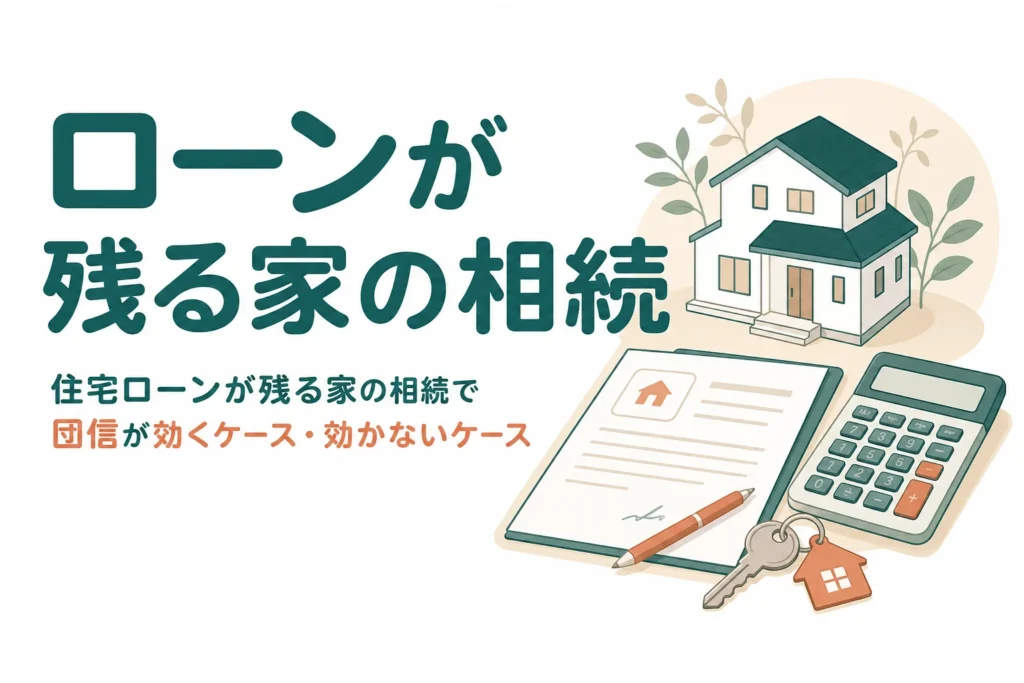 住宅ローンが残る家の相続を団信の有無で分けて解説する記事のアイキャッチ