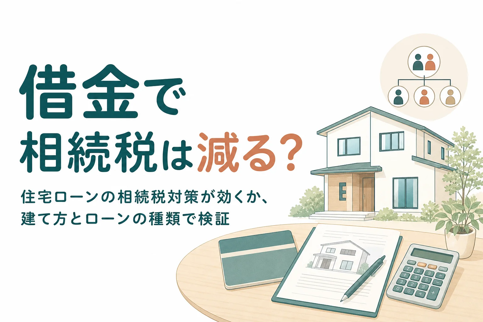 借金して家を建てると相続税が減るかを計算で確かめる記事のアイキャッチ