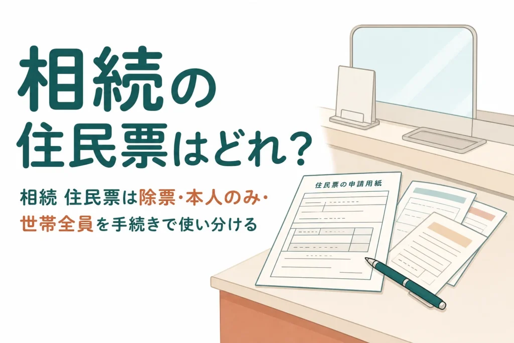 相続で必要な住民票を手続き別に使い分ける記事のアイキャッチ