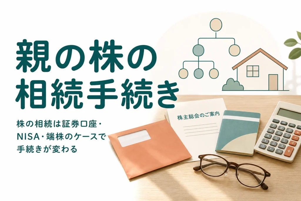 親の株を相続した時の手続きを証券口座・NISA・端株のケース別に解説する記事のアイキャッチ